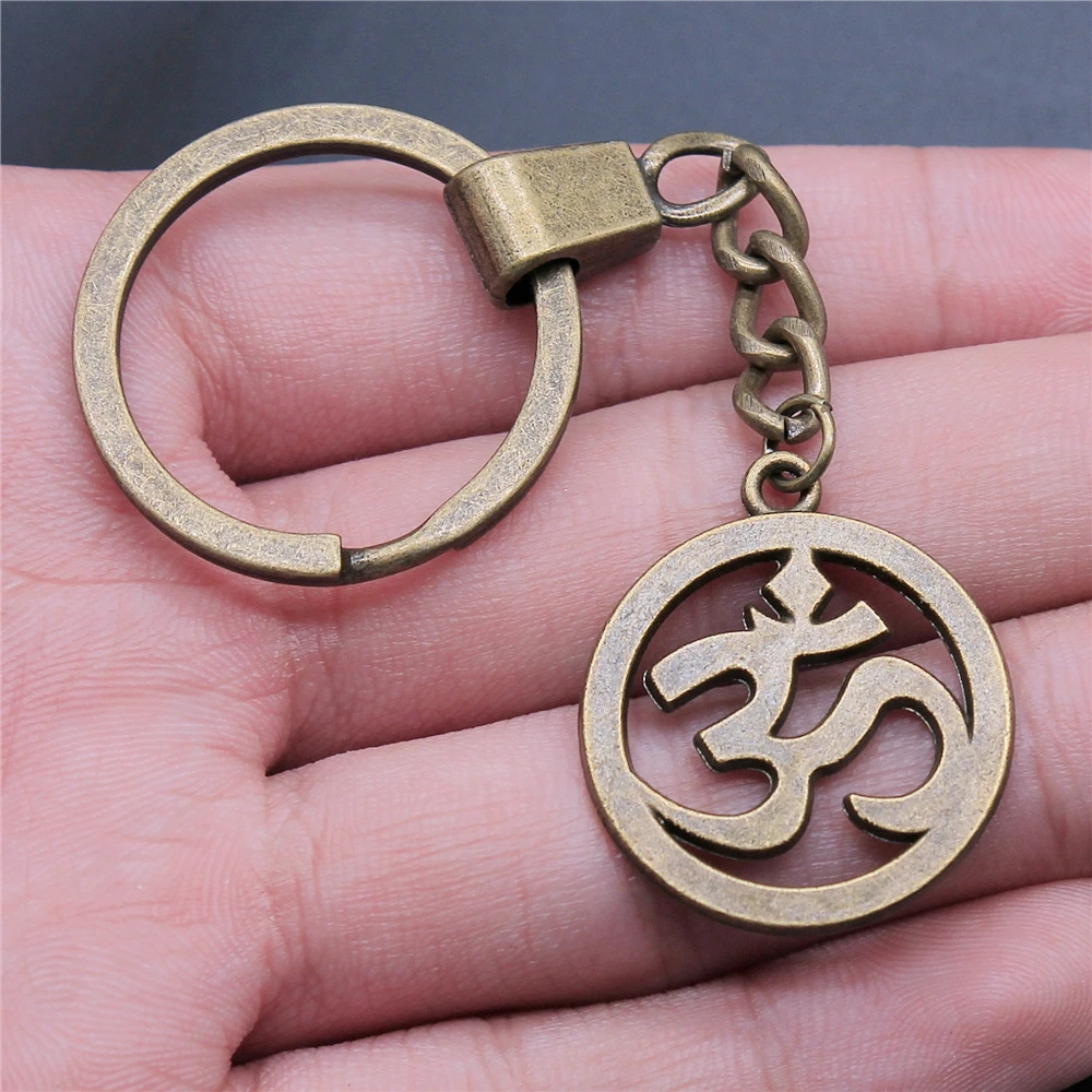 Fashion 2 Colors 25mm Om Sign Charms Pendants DIY Women & Men Jewelry Key Chain Souvenir Gift