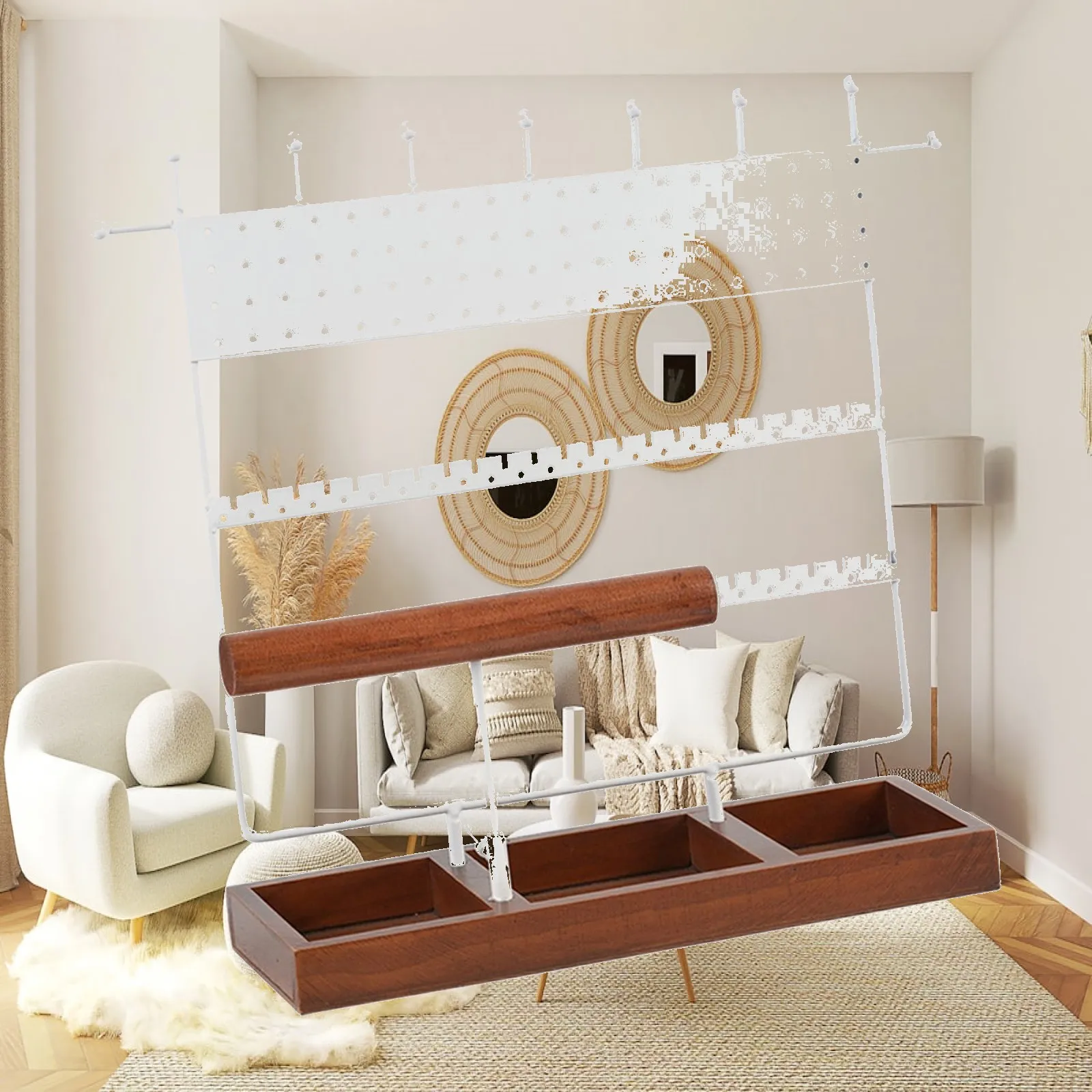 Jewelry Display Stand Rack Pendants Stud Earring Rack Rings Jewelry Holder for Jewelry Store Living Room Dresser Vanity Bathroom