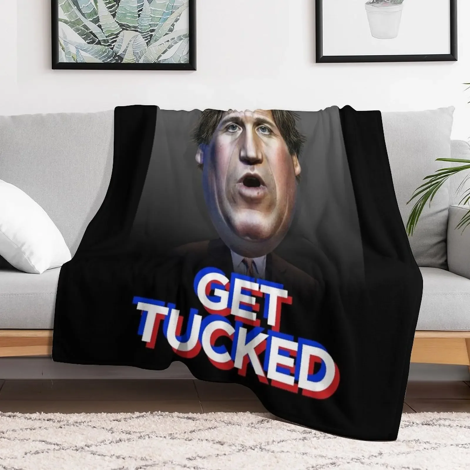 Fox Tucker Carlson Get Tucked Throw Blanket Beach Decorative Sofa Blankets