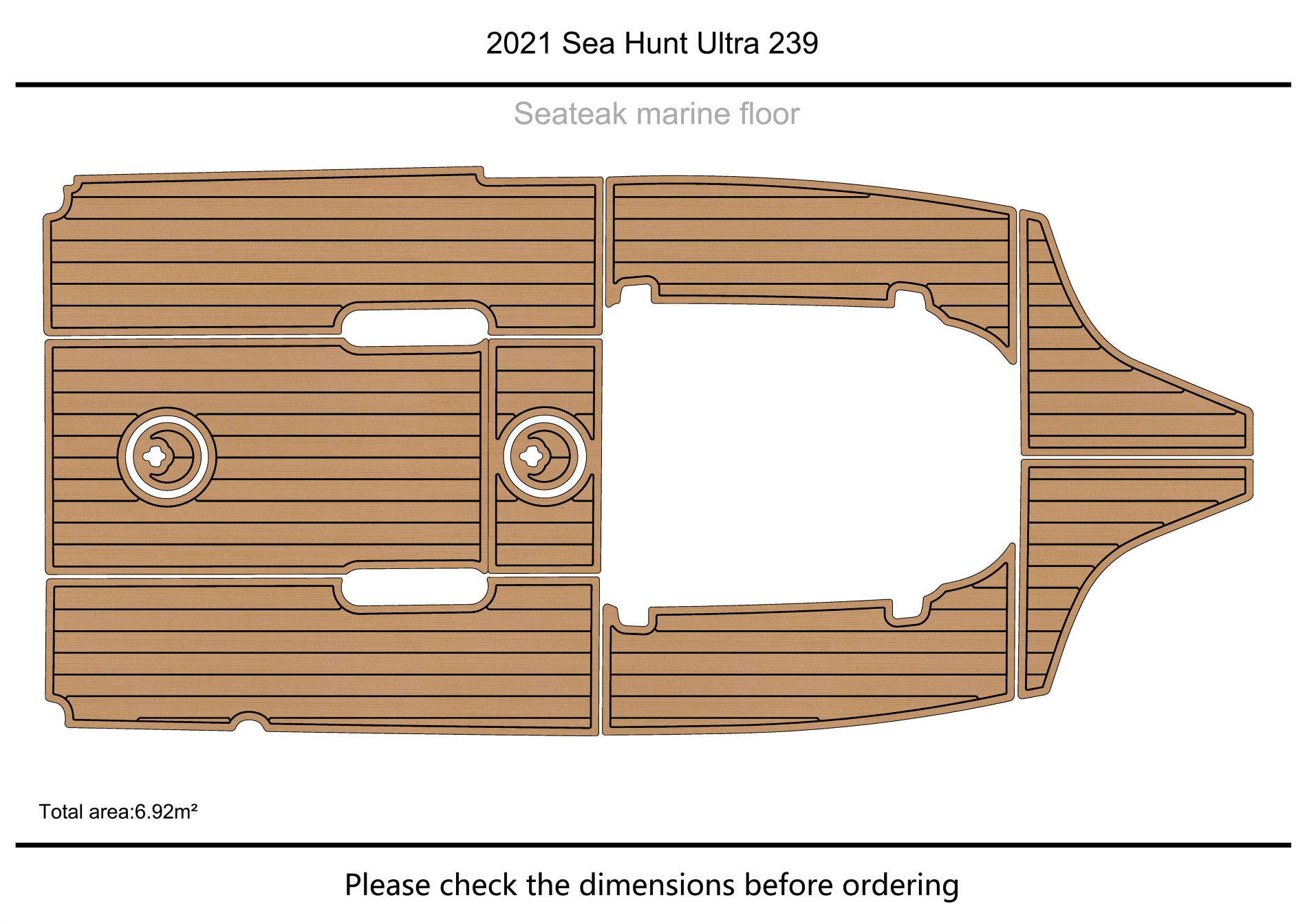 

2021 Sea Hunt Ultra 239 Cockpit swimming platform 1/4" 6mm EVA fAUX carpet Water Ski Yacht Fishing Boat Non-slip mat floor