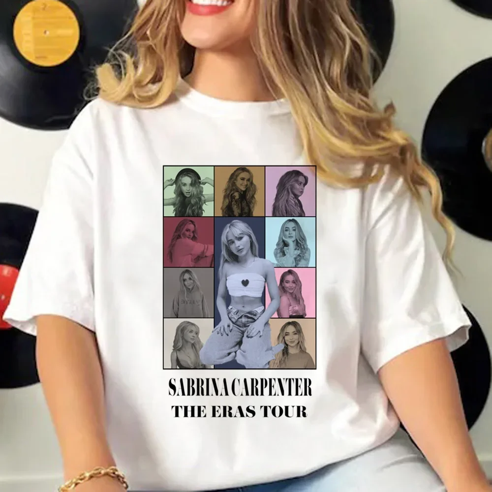 Sabrina Carpenter T Shirt Women Crew Neck Y2K Top Female Funny Clothing Women Clothing Graphic T Shirts