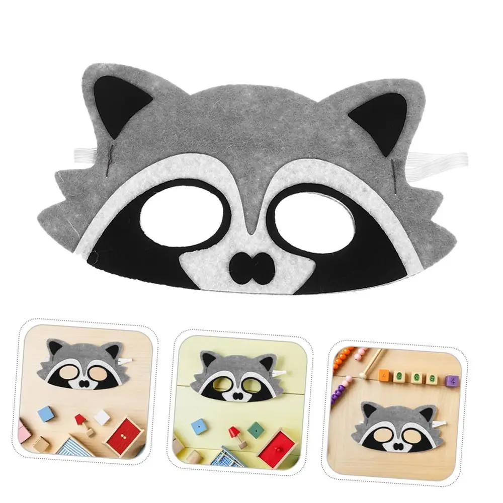 4 pezzi per bambini, maschera per animali in feltro, materiale in feltro, design per cartoni animati, maschera per cosplay di animali, per bambini, orecchie di animali