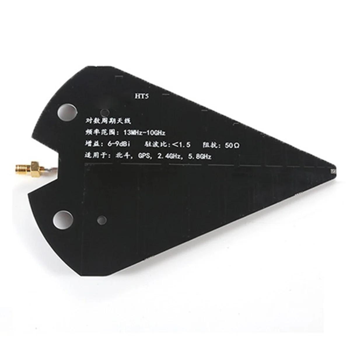 Summer sale  HT5 Portable Log Periodic Antenna 1300MHz-10GHz Wideband High Gain 6-9dB 50Ω for VHF UHF SHF Communication Radar