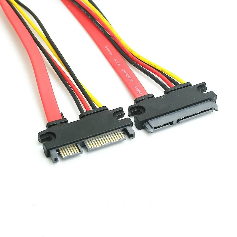 SATA 22 Pin Male To Female Sata Extension Cable SATA 3 III 22 Pin Male to Female 7+15 Pin Data Power Combo Extension Cable