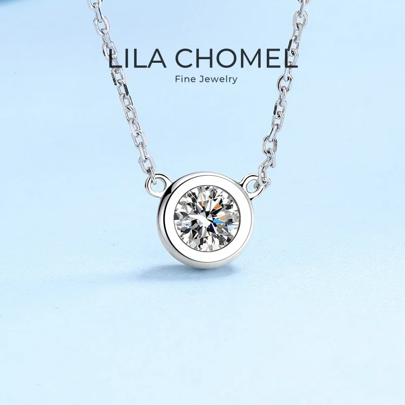 

Daughter Adult's Day 18K White Gold Girl Birthday Gift 0.5/1CT Moissanite Diamond Women Valentine's Day PT950 Platinum Necklaces