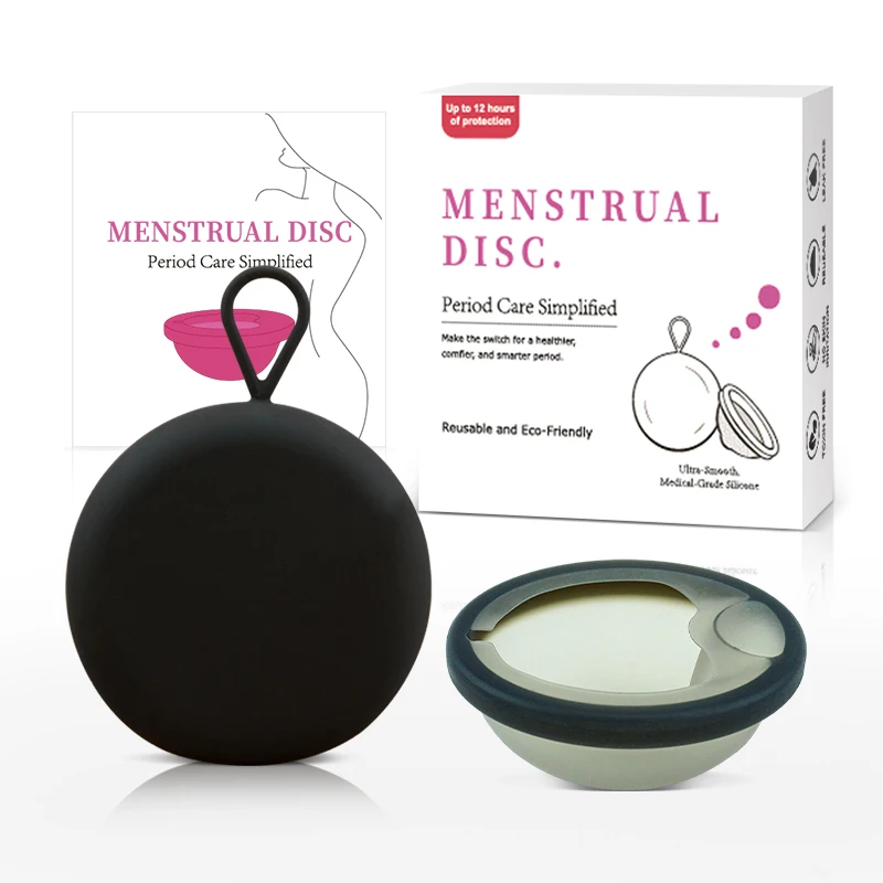 Feminy Reusable Menstrual Disc Portable Menstrual Collector Extra-Thin Medical Silicone Cup Menstrual With Silicone case