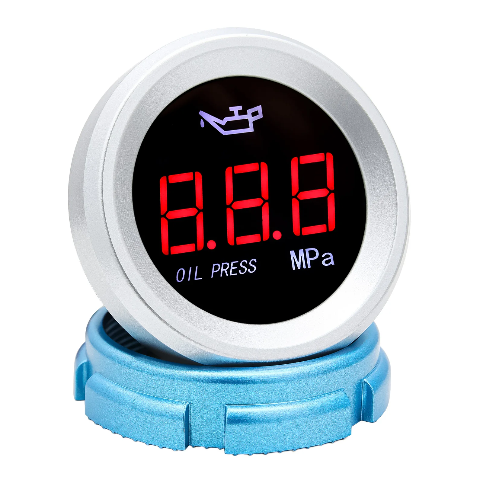 2" 52mm Oil Pressure Gauge without Sensor Red LED Digital Oil Pressure Meter with Alarm 0~1Mpa for Car Boat 12V24V custom