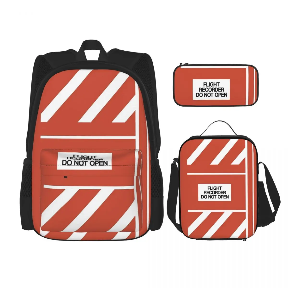 Flight Recorder Backpacks Boys Girls Bookbag Students School Bags Cartoon Kids Rucksack Lunch Bag Pen Bag Three-Piece Set