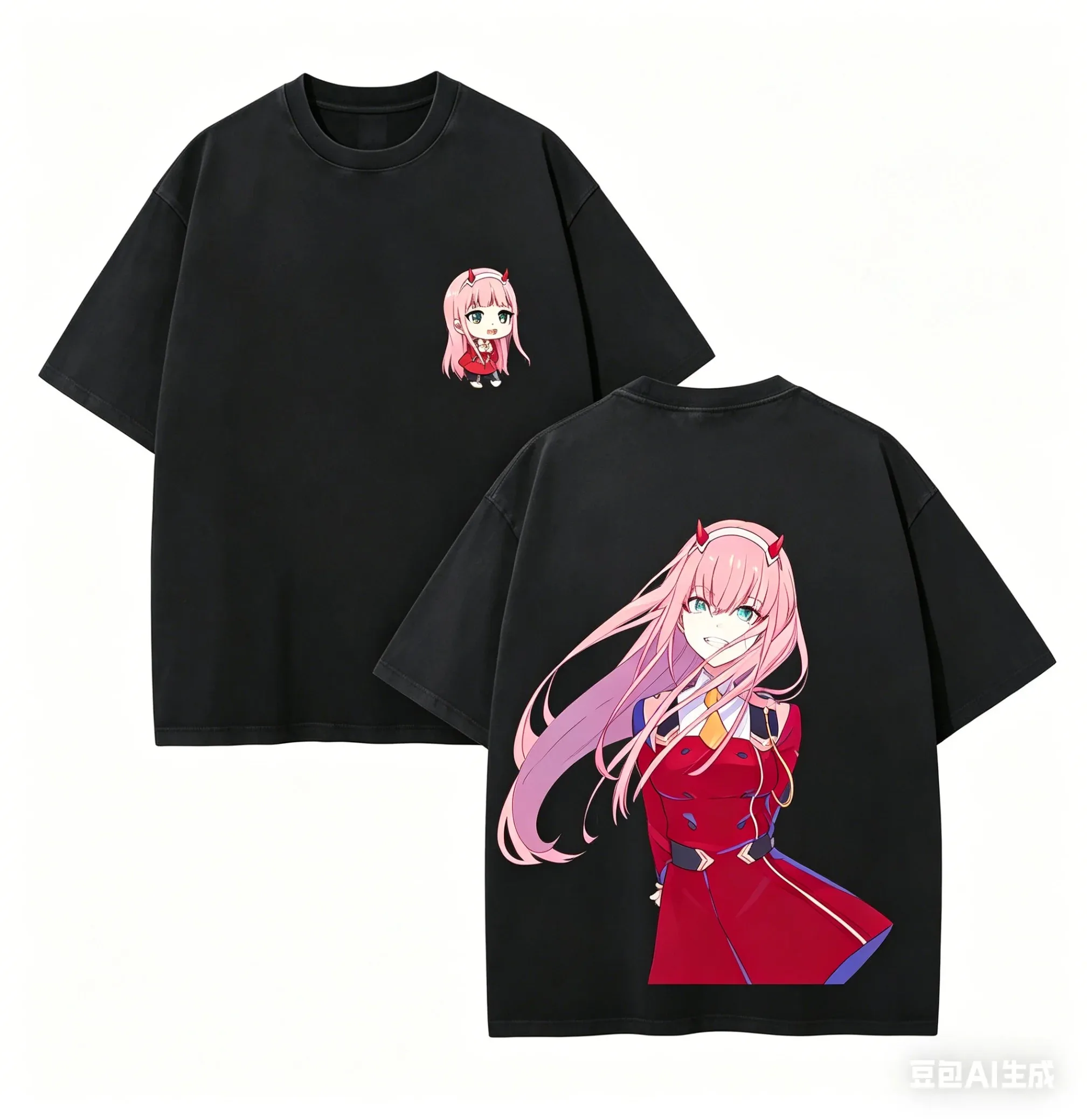 DARLING in the FRANXX Zero Two Anime Fans Washed T-Shirt  All-Season High-Quality Personalized Clothing Plus Size Unisex T-shirt