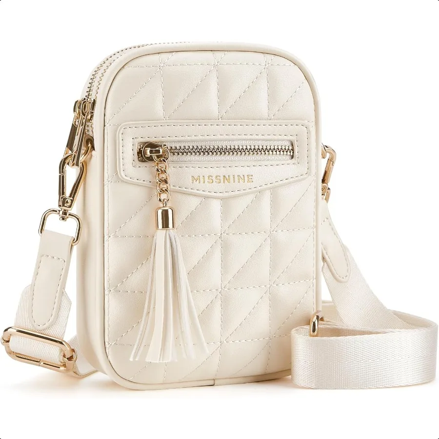

Small Crossbody Bags for Women RFID Cell Phone Purses Quilted Trendy Shoulder Purses with Wide Adjustable Strap