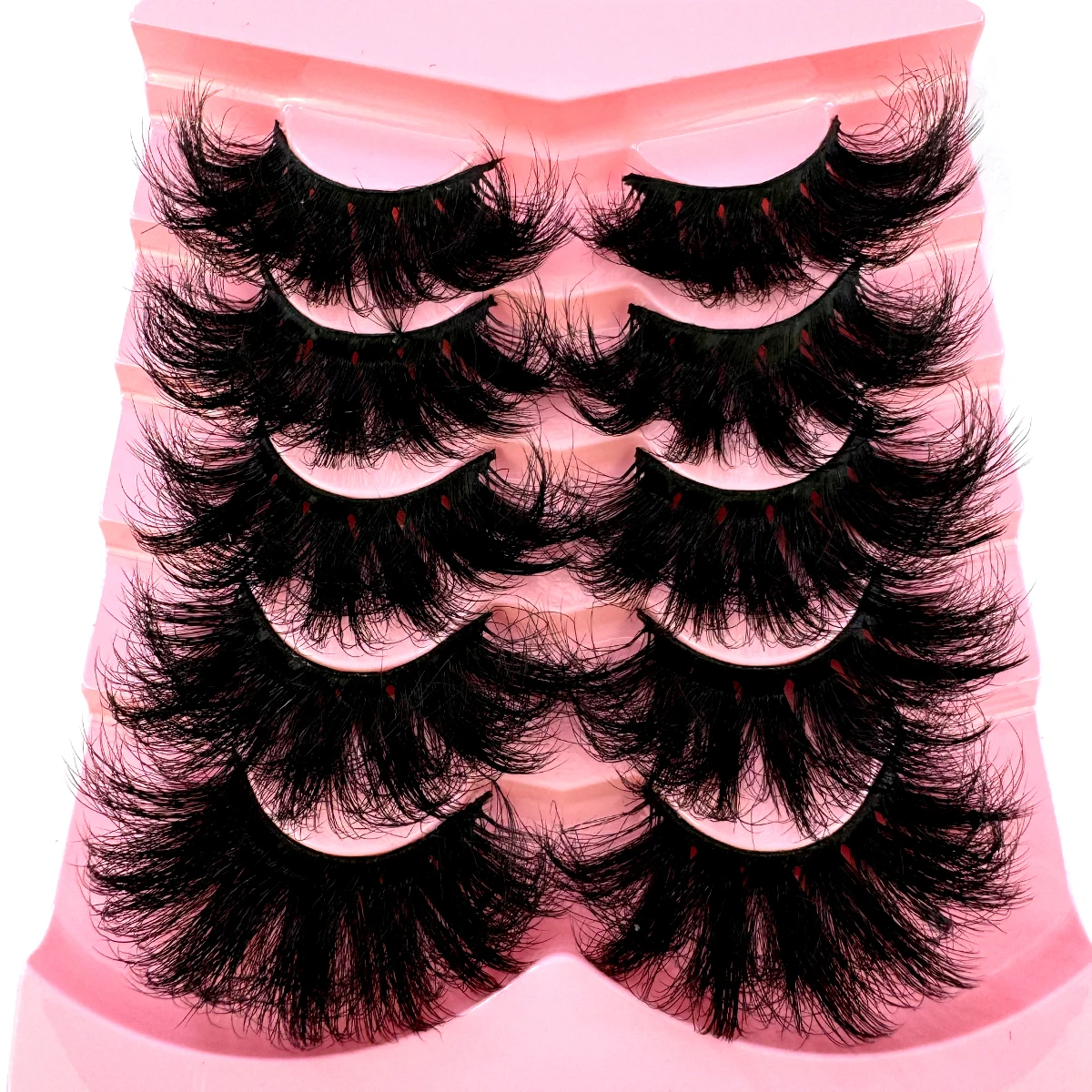 HBZGTLAD Flauschige Lange Wimpern 3D Faux Mink Wimpern Natürliche Falsche Wimpern Dramatische Weiche Volumenwimpern Wimpernverlängerung Make-up – Detail 2