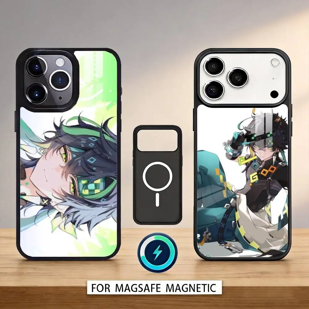 

Game Genshin Impact Cool Anime Kinich Phone Case For iPhone17,16,15,14,13,12,Pro,Max,Magnetic For Magsafe Wireless Charging