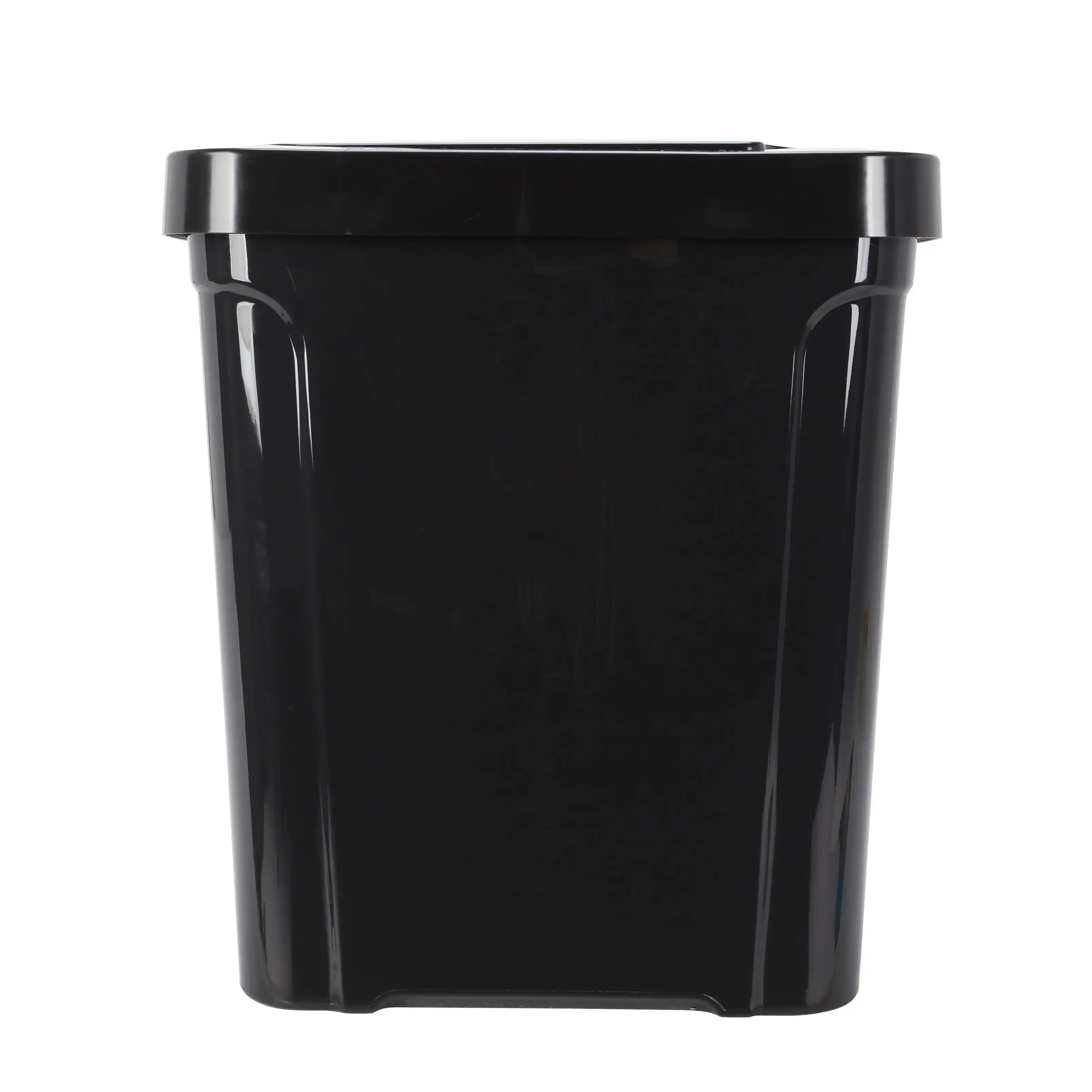 7.6 gal Plastic Touch Top Lid Kitchen Trash Can, Black Suitable for office, bedroom, kitchen or dormitory