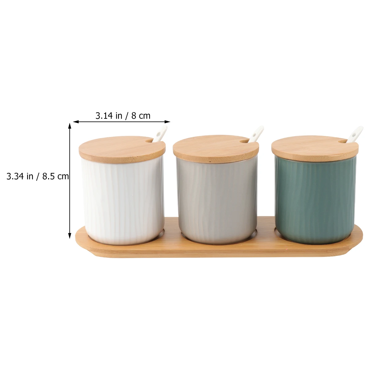 

9.5x28.5cm Seasoning Jar Set Ceramic Material Dispenser Container Jars Lid Spice Storage Salt Castor Kitchen Tool Moistureproof