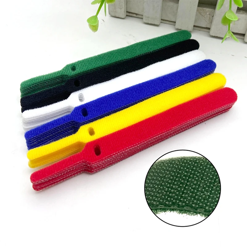 20 Stück wiederverwendbare Kabelwickler-Organizer-Krawatten mit Klettverschluss, doppelseitiges Klebeband, Nylon-Klettverschluss, Mauskabel, Kabelbinder, Riemen – Detail 1