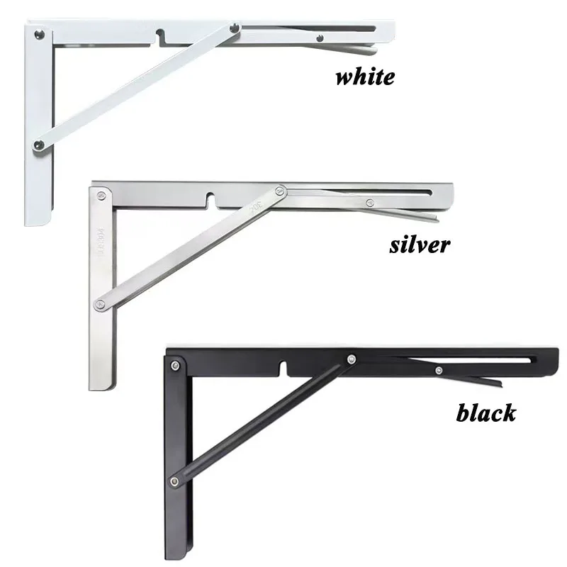 Adjustable Folding Shelf Brackets 24inch DIY Wall Mounted Collapsible Triangle Shelf Bracket Space Saving for Table Work Bench
