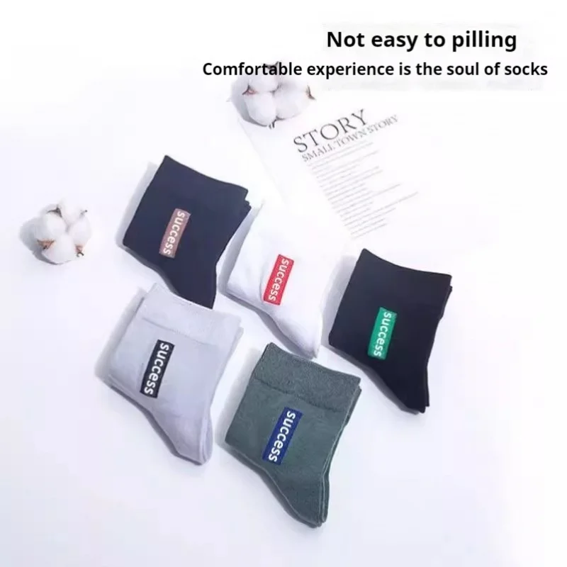 ผู้ชายป้องกันกลิ่นเหงื่อ-ดูดซับถุงเท้ายาวMid-Crewกีฬาถุงเท้าAnti-Bacterial WARMฤดูหนาวAll-Seasonธุรกิจถุงเท้าผู้ชาย