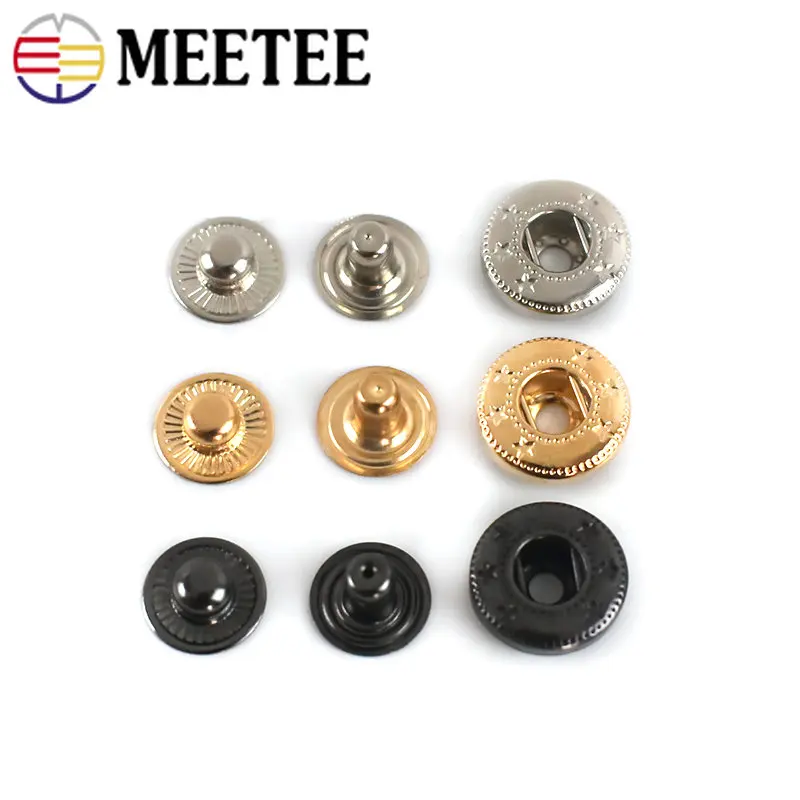 10/20Sets Metal Snap Buttons Press Studs Fastener Buckle for Clothes Down Coat Garment Bag DIY Craft Sewing Supplies Accessories