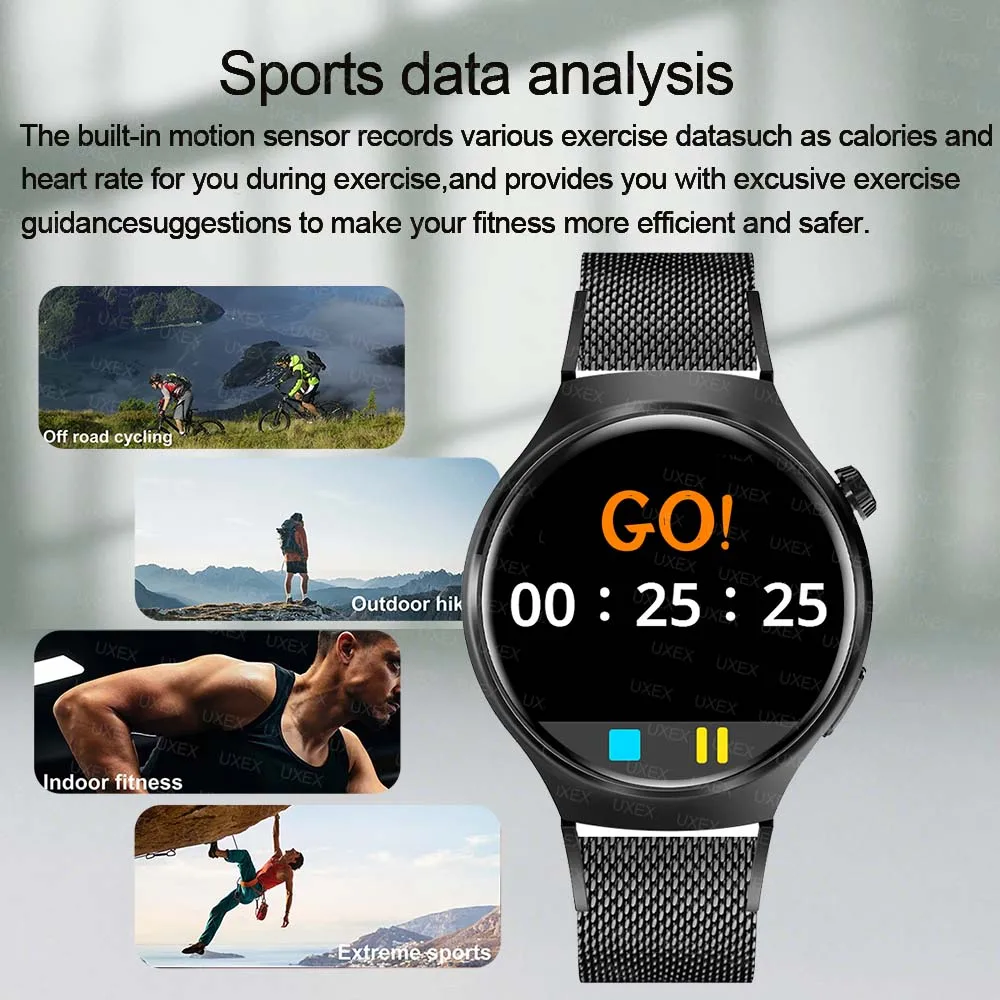 الأعمال Smartwatch ساعة رجل 1.52 HD مكالمة لاسلكية الصحة المقتفي مخصص صور صوت مساعد هدية الكريسماس الساعات التجارة