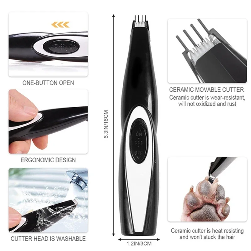 Elektrischer Tierhaarschneider Pflegeset für Hunde Wiederaufladbarer Trimmer Haarschneidemaschine für Katzen Leiser Nagelschleifer Set – Detail 13