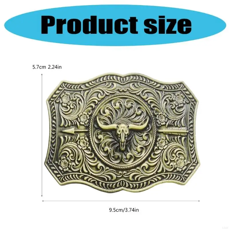 Gesper Sabuk Logam Kuda Retro Hipster Gesper Barat untuk Jeans Trendi Etnis Pengganti Aksesori DIY Y166