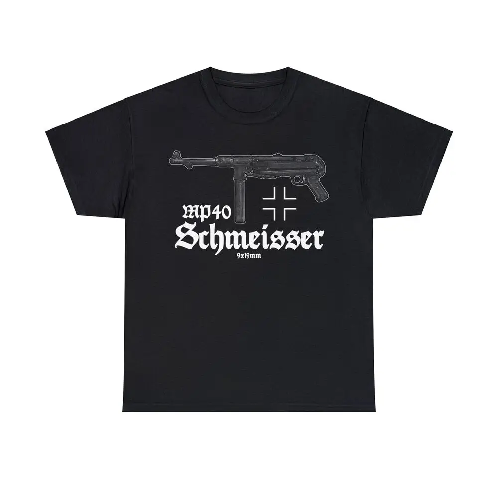 MP40 T-Shirt WWII German Rifle Men T-Shirt Short Sleeve Casual 100% Cotton Shirts