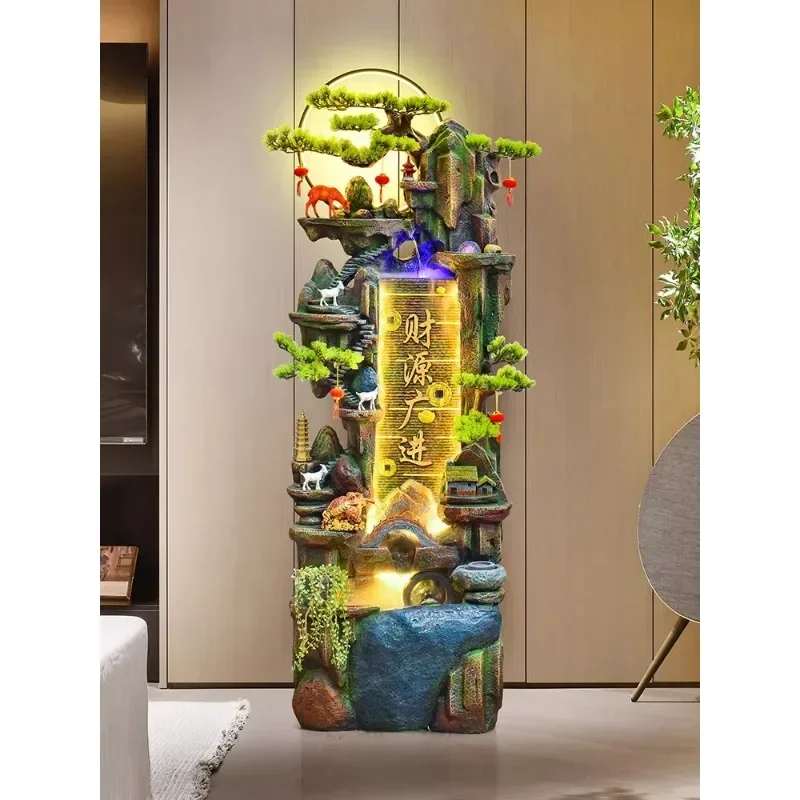 

FG17Chinese Style Flowing Water Ornaments Circulating Water Living Room Fengshui Wheel Balcony Rockery Fish Pond Landscape Floor