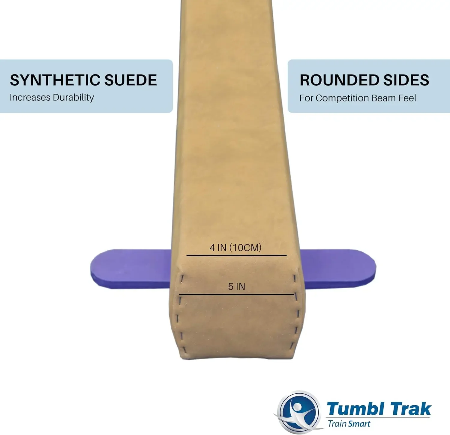 Trak 8 Foot Addie Gymnastics Training Suede Balance Beam, High and Low Beam Gymnastics for Home