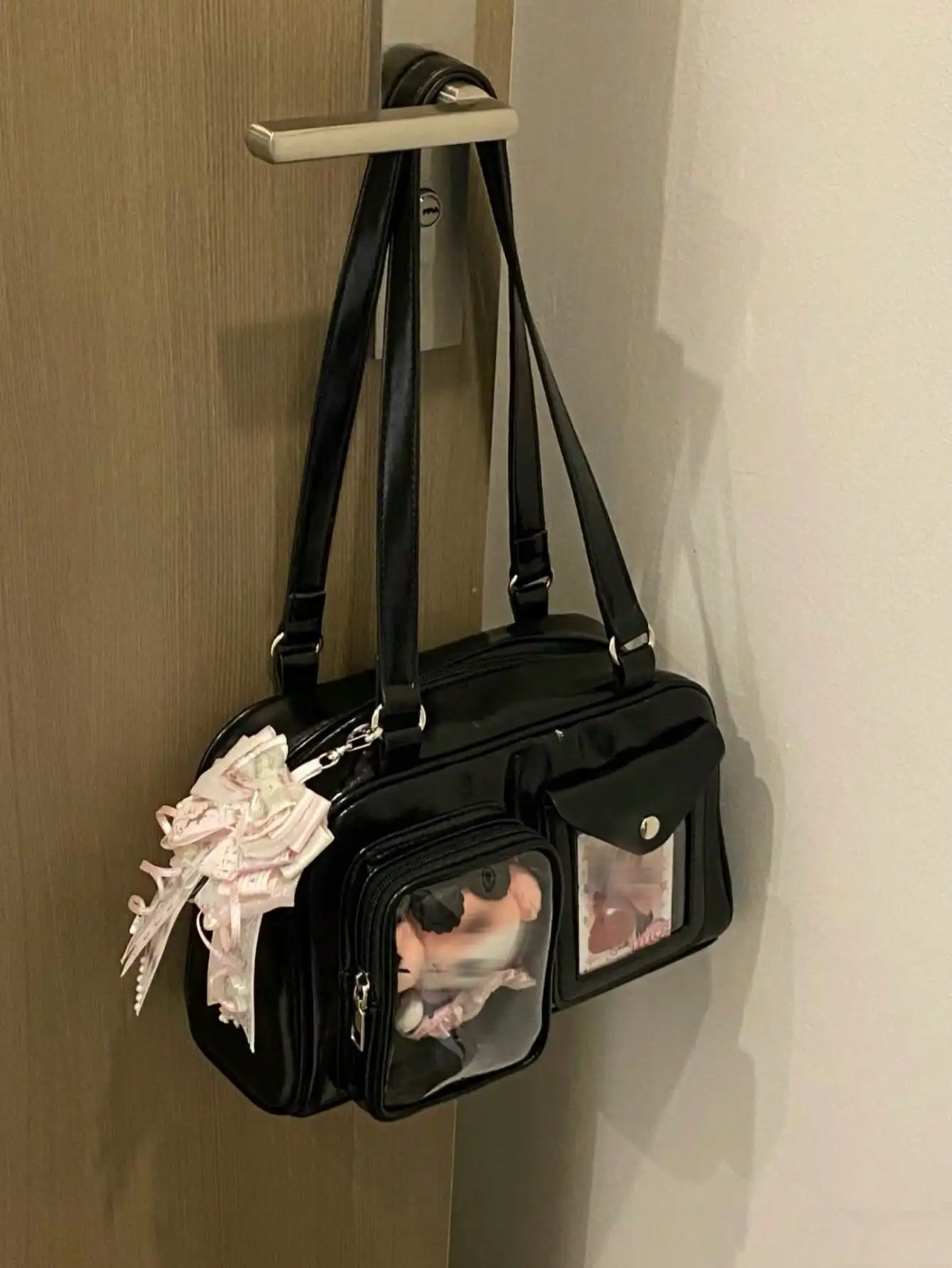 

Japanese Style Fashion Minimalist School Girl JK Transparent Badge Shoulder Bag, Suitable For Daily, Commuting, Party, Anime Convention, Gift, Crossbody , Bags Ladies Elegant, Bags Ladies Elegant