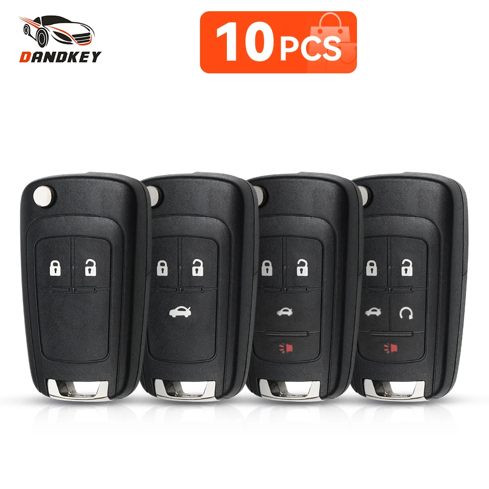 DANDKEY 10PCS 2/3/5 Buttons Remote Case Fob Flip Folding Car Key Shell For Chevrolet Lova Sail Aveo Cruze Malibu Replacement