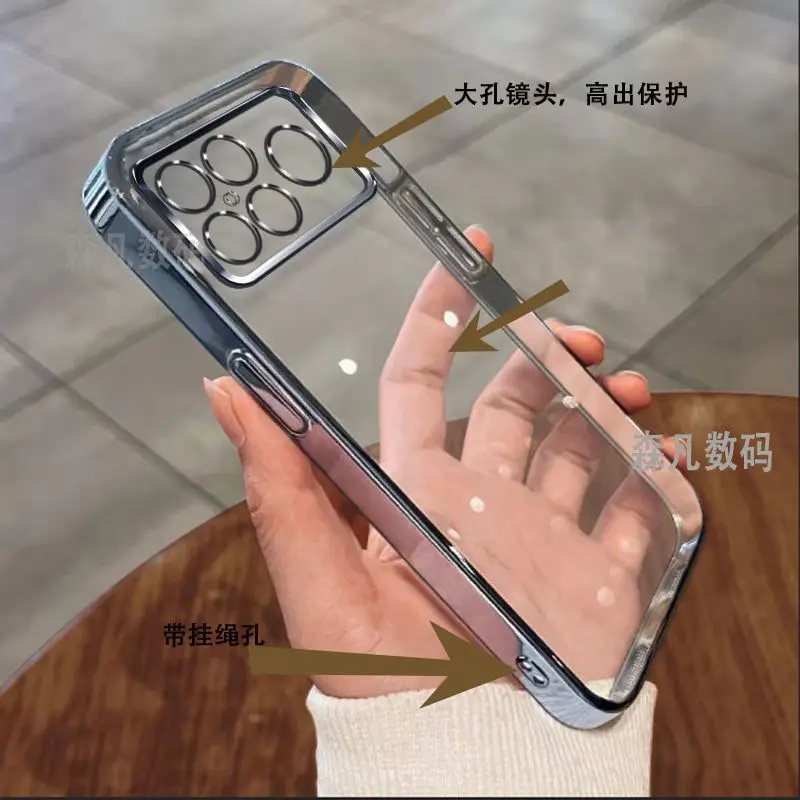 For XiaoMi POCO F8 Ultra F8 Pro Case New Ultra-thin Transparent Electroplated Silicone TPU Cover For POCO F8 Ultra  Bumper Funda