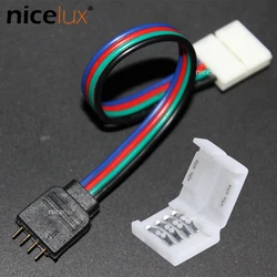 5PCS 4Pin 5050 LED RGB Strip Extension Connector Cable Wire Led Strip Clip With Dupont Female or Male Plug For 10mm PCB LED Tape