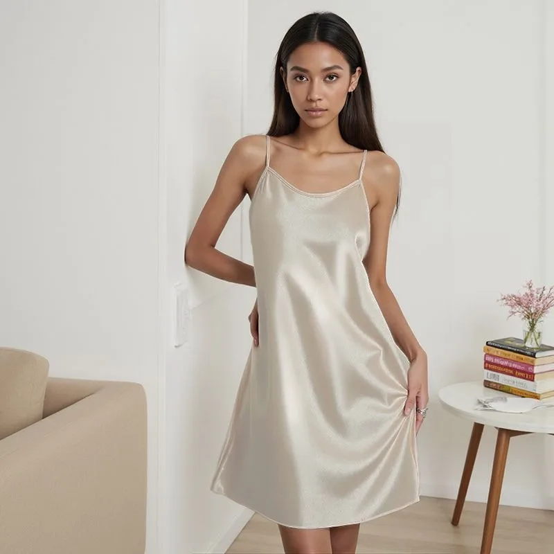 

Homewear Women's Summer Thin Sexy Loose Imitation Suspender Vest Skirt