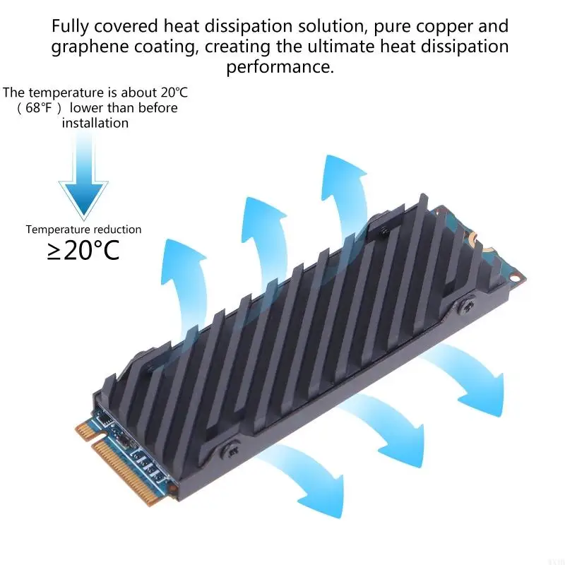 Disipador calor enfriamiento cobre para M.2 NGFF PCI-E NVME SSD SSD