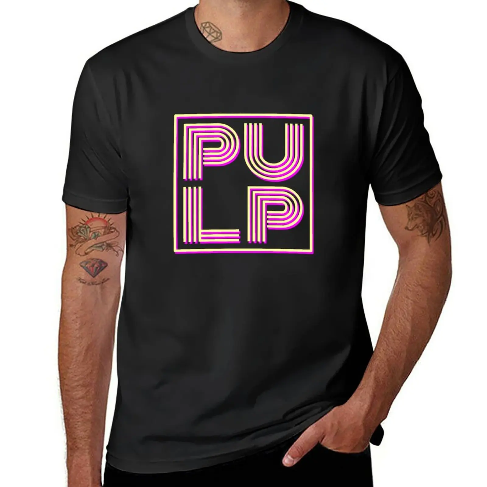 

New Pulp band logo T-Shirt anime clothes custom t shirts design your own Men's t-shirt