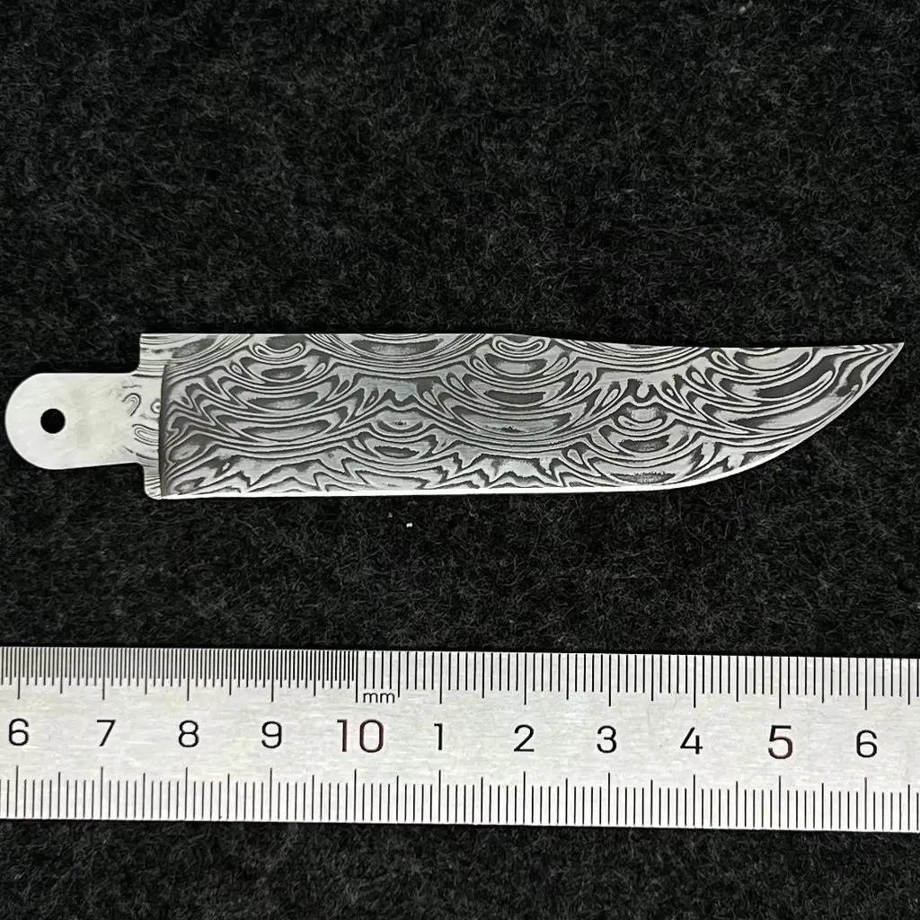 Cuchilla de repuesto de acero damasco hecha a mano para Opinel No.9 # 9 Cuchillo Plegable Accesorios MOD DIY