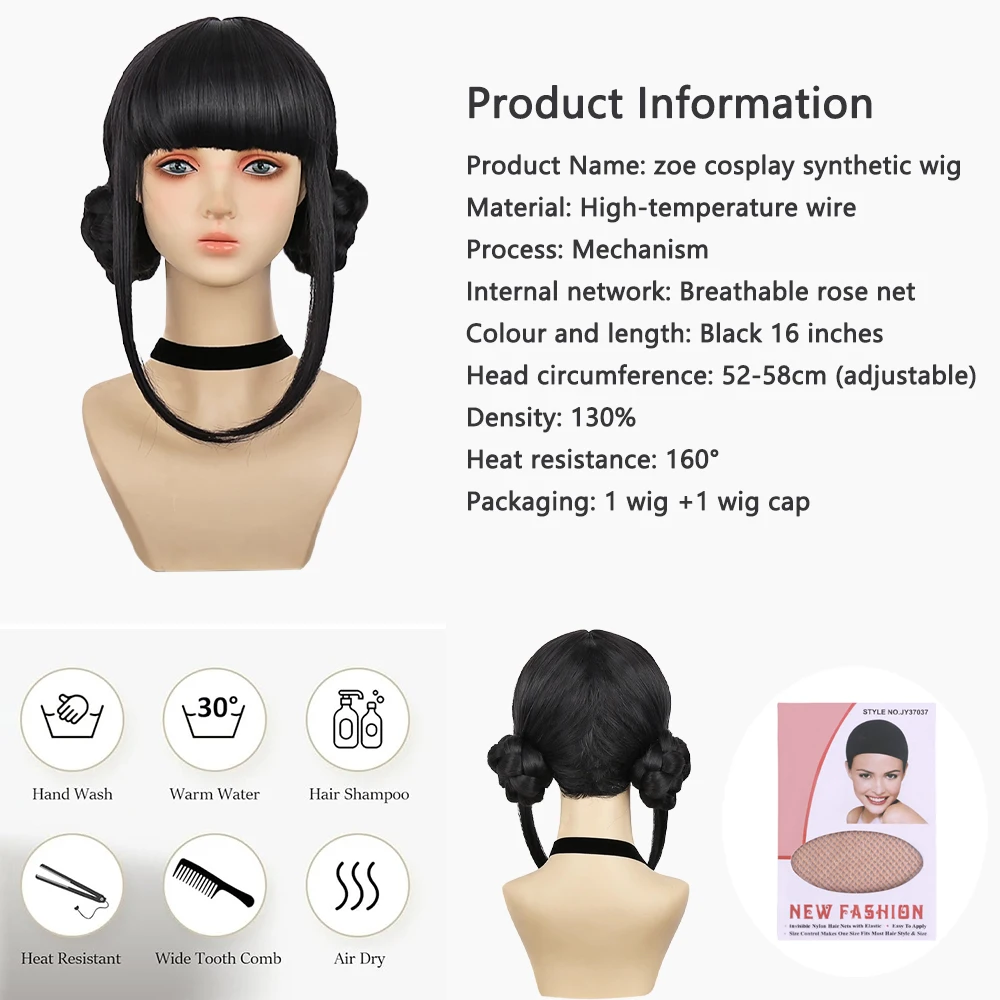 Peruka syntetyczna Anime Rumi Mila Zoe Cosplay, fioletowo-różowo-czarna, odpowiednia dla kobiet, do codziennego użytku, na imprezy, do odgrywania ról, odporna na ciepło.