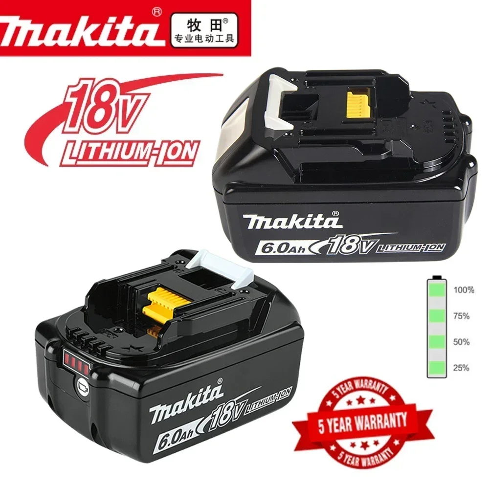 100% Compatible Makita 18V 6.0Ah Rechargeable Power Tool Battery Lithium ion Replacement LXT bl1830 BL1860B BL1860 BL1850 DHP482