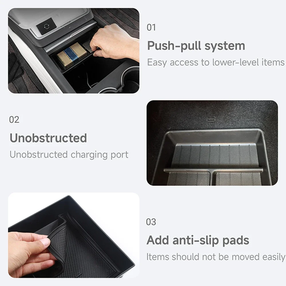 For Tesla Model Y Juniper Accessories Storage Box Center Console Storage Box Cup Holder for Tesla Model Y Juniper 2025 2026