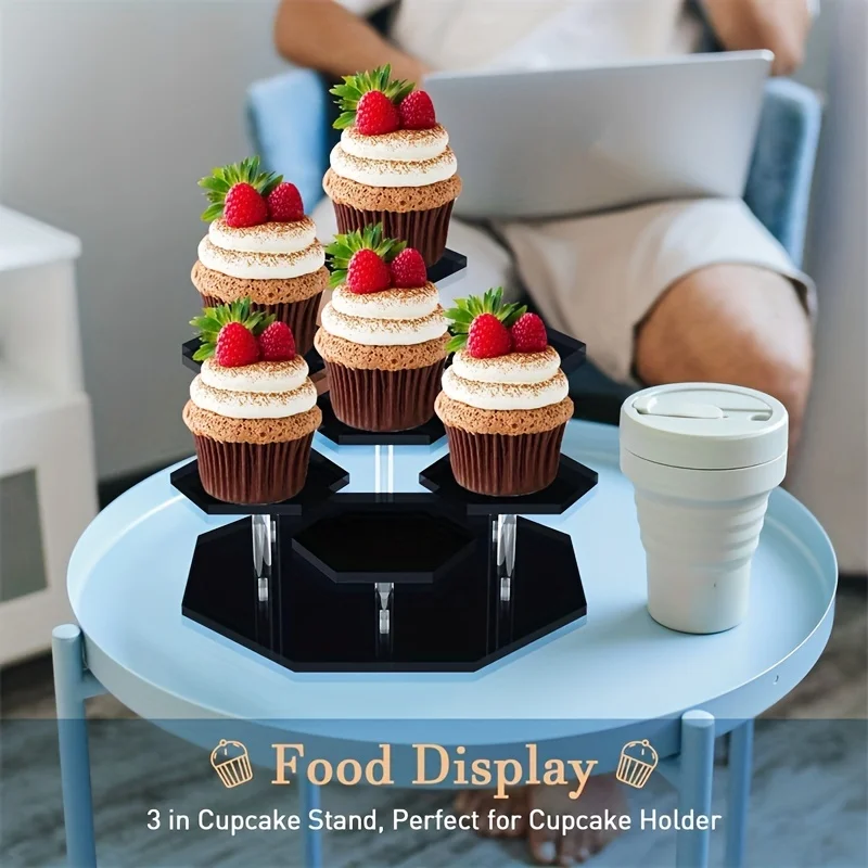 ETAOTAO Acrylic Figurine Display Stand Perfume Organizer For Cupcake Dessert Countertop For Decoration And Storage