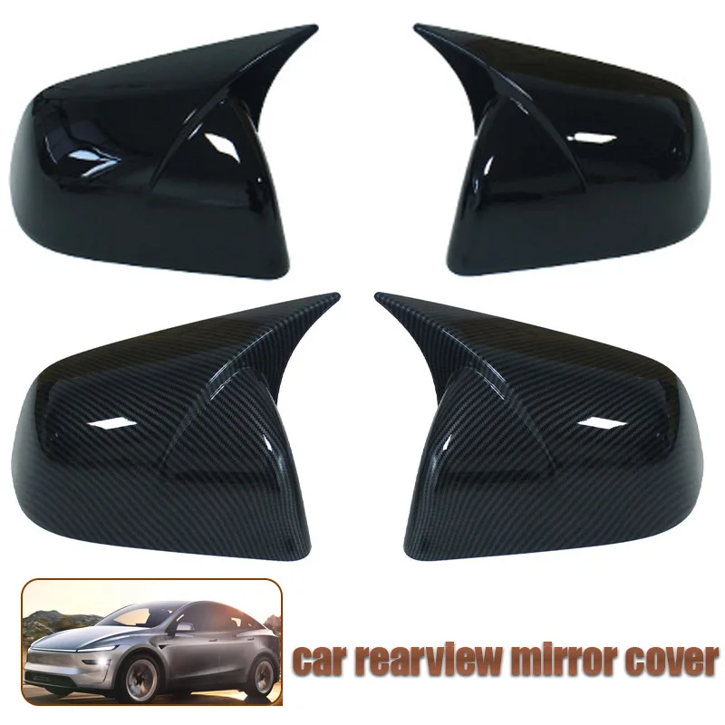 

For 25 Tesla Model Y Juniper reverse mirror shells, horn shaped rearview mirror covers, and adhesive exterior decorations