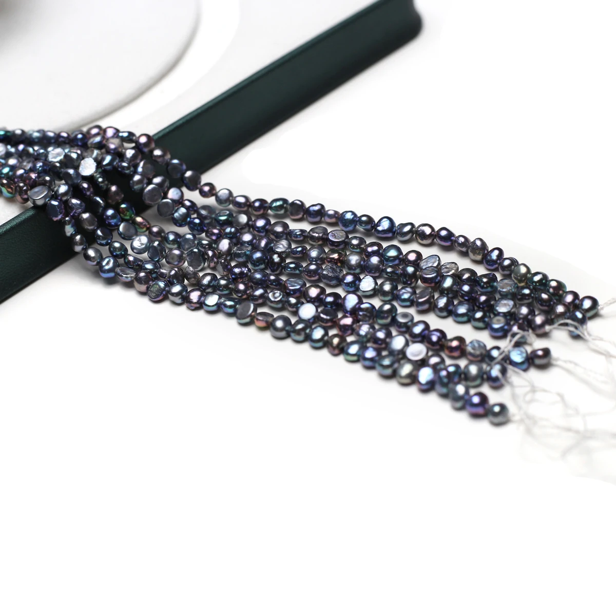 4-4,5mm3A 18cm Glatte Oberfläche Schwarz Natürliche Süßwasser Unregelmäßige Perle Perle Frauen Schmuck Machen DIY Halskette armband Zubehör
