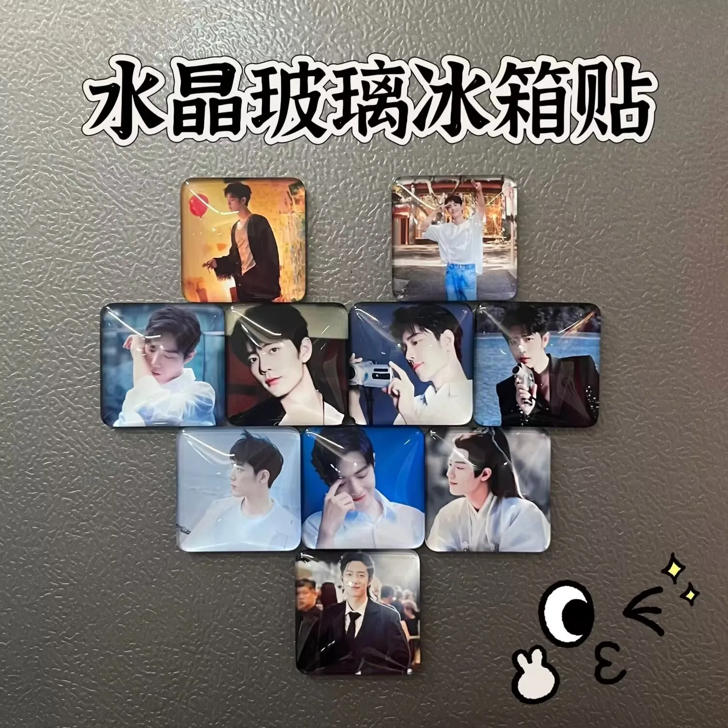 شياو زان المغناطيسي الكريستال والزجاج مغناطيس الثلاجة بالجملة التخصيص المواد الطرفية هدايا عيد الميلاد التذكارية