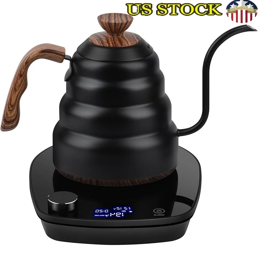 

Gooseneck Electric Kettle Intelligent Temperature Control Quick Heating Stainless Steel BPA-Free Pour Over Coffee Tea Boil Hot