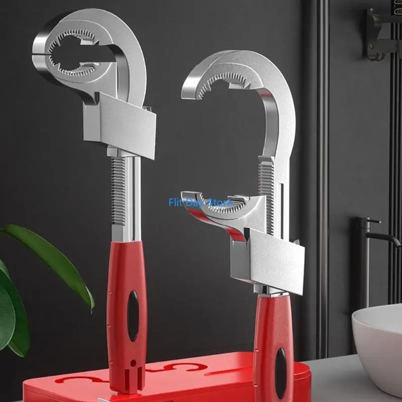 F92C Adjustable Faucet Wrench for Tight Space Under Sink Wrench Faucet Tool Multifunctional Sink Plumbers Wrench for Bathroom