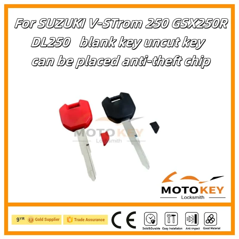 

3Pcs Blank Key Motorcycle Replace Uncut Keys For SUZUKI V-STrom 250 GSX250R DL250 GSX250 R DL250