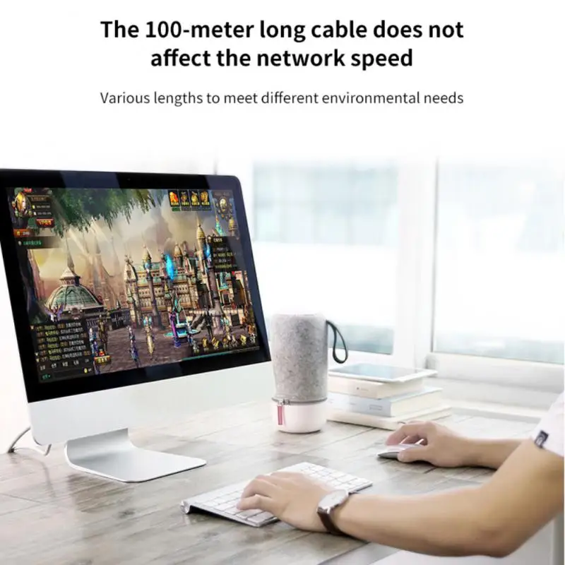 Cable Ethernet azul Compatible con Cat 5/5e/6, alta calidad, alta velocidad con 2 conectores Rj45 para enrutador de ordenador portátil, Cable de red