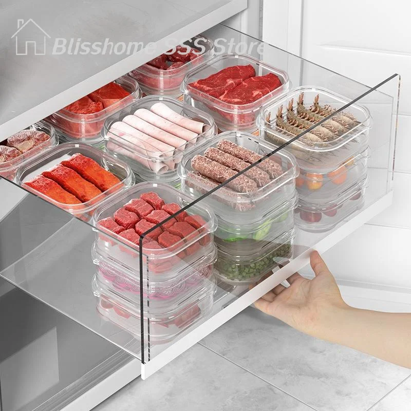 【S】5/10PCS Freeze Meat Preservation Box Refrigerator Food Retain Freshness Storage Jar Home Kitchen Vegetable Storage
