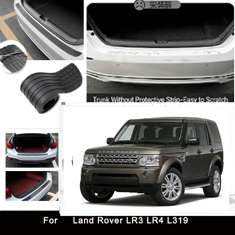 

For Land Rover LR3 LR4 L319 Rear Trunk Guard Plate Sticker Car Rear Bumper Trim Anti-Kicked Scratch Protector Sticker Strip