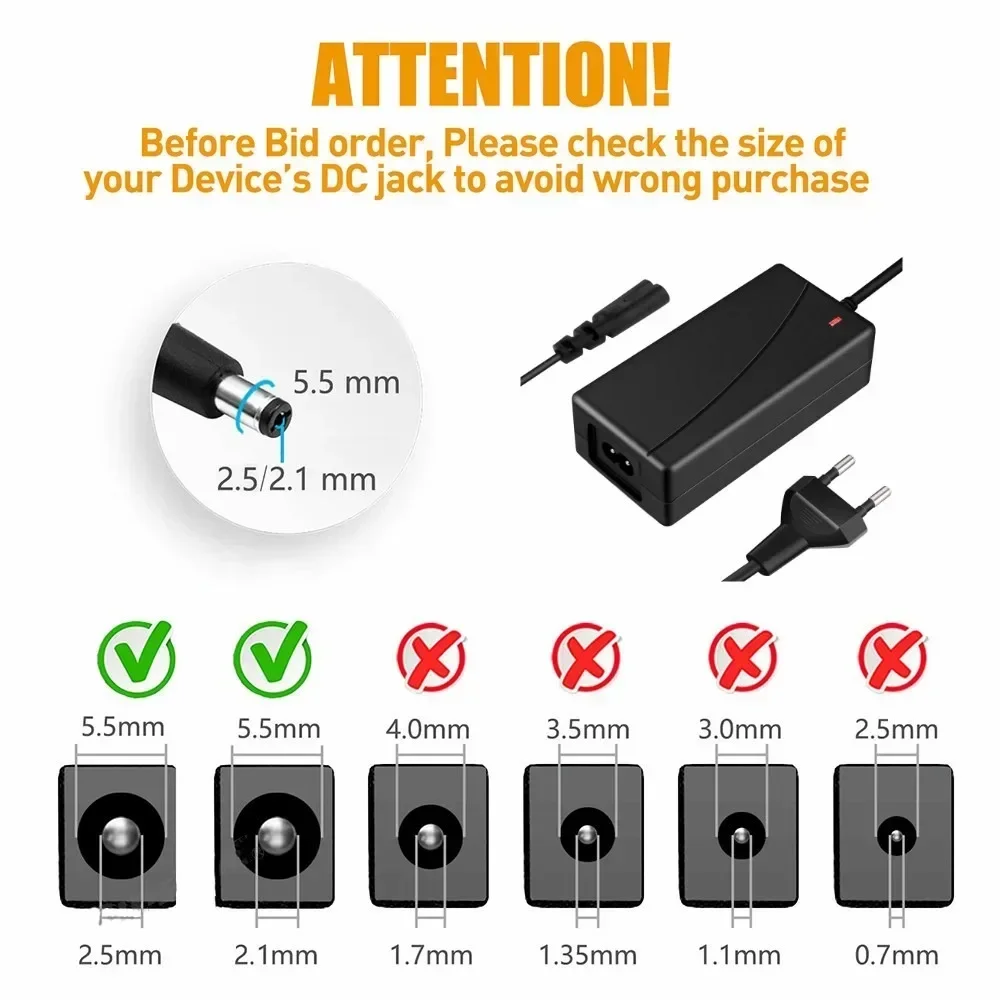 48V 2A Lithium Battery Charger 54.6V 2A Li ion Charger for 13S Li-ion Battery pack 48V 2A Charger, Diameter 5.5mm, 2.1mm DC